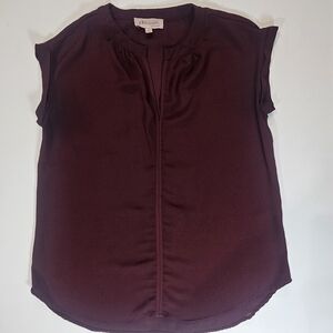 Philosophy Blouse Womens Size Small Burgundy Lightweight Office Career Layer Top